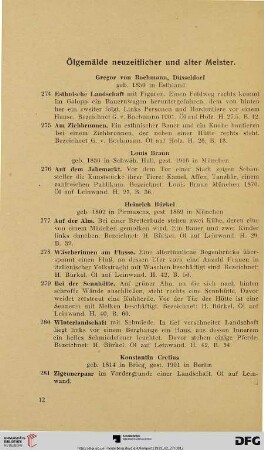 Ölgemälde neuzeitlicher und alter Meister (Nr. 274-313)