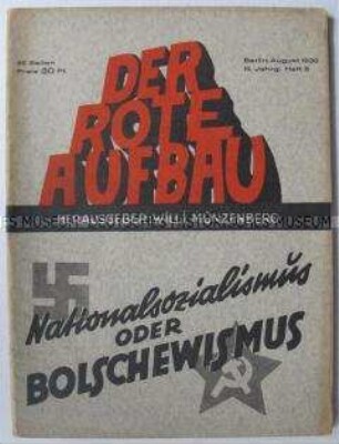 Gesellschaftstheoretische Monatszeitschrift "Der Rote Aufbau" zur Auseinandersetzung zwischen Nationalsozialismus und Bolschewismus