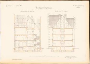 Amtsgericht und Gefängnis, Lublinitz: 2 Schnitte 1:100