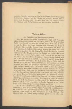 Vierte Abtheilung. - Die Osthälfte des Karibischen Gebirges.