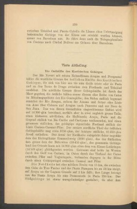 Vierte Abtheilung. - Die Osthälfte des Karibischen Gebirges.