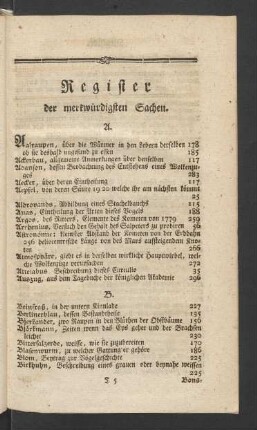 Register der merkwürdigsten Sachen