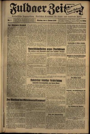 Ausgabe vom Montag, den 04. Januar 1937.