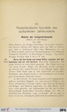 III. Niederländische Gemälde des sechzehnten Jahrhunderts (Nr.74-103)