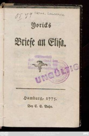 Yoricks Briefe an Elisa