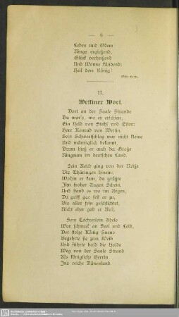 II. Wettiner Wort
