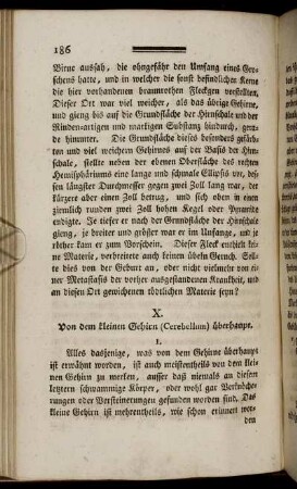 X. Von dem kleinen Gehirn (Cerebellum) überhaupt.