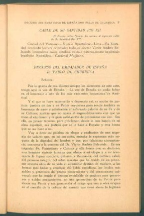 Discurso del Embajador de España Don Pablo de Churruca