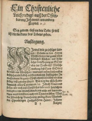 Außlegung.