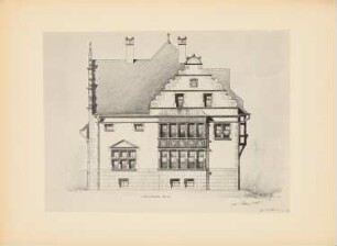 Villa: Seitenansicht 1:50 (aus: Drucke von Seminararbeiten der Königlich Technischen Hochschule Berlin, Bd. III)