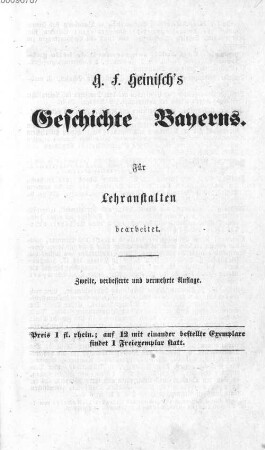 Geschichte Bayerns : für Lehranstalten bearbeitet