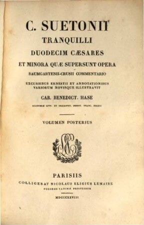 C. Suetonii Tranquilli duodecim Caesares et minora quae supersunt. 2