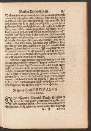 Kemnicii Buch/ De Duabus Naturis Christi.
