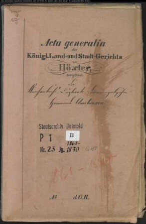 Kirchenbuchduplikat der evangelischen Gemeinde Amelunxen, Kreis Höxter (GHT 1861-1870) (Gemeinde: Evangelische Gemeinde Amelunxen, Kreis Höxter)