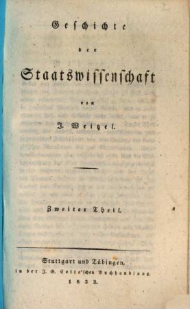 Geschichte der Staatswissenschaft, 2