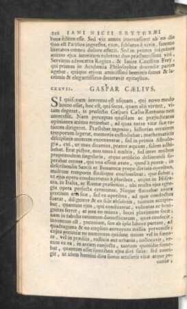 CXXVII. Gaspar Caelius