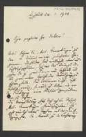 Brief von Joseph Schwertschlager an Unbekannt