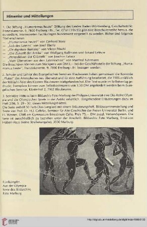 Hinweise und Mitteilungen