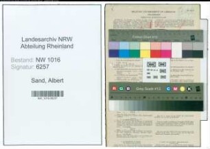 Entnazifizierung Albert Van De Sand , geb. 02.01.1890 (Postschaffner)