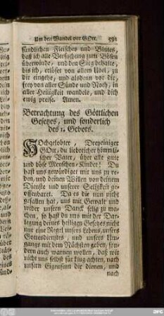 Betrachtung des Göttlichen Gesetzes, und sonderlich des 1. Gebots.