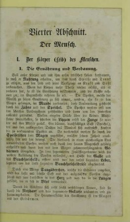 Vierter Abschnitt. Der Mensch