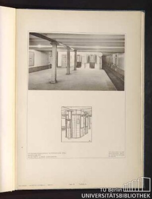 Teil VII. Tafel 53. Untergrundbahnhof Schönhauser Tor: Innenansicht. Architekt: Alfred Grenander.