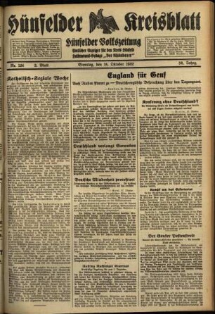 Zweite Ausgabe vom Dienstag, den 18. Oktober 1932.