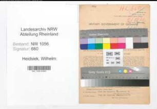Entnazifizierung Wilhelm Heidsiek , geb. 22.09.1894 (Postbeamter)