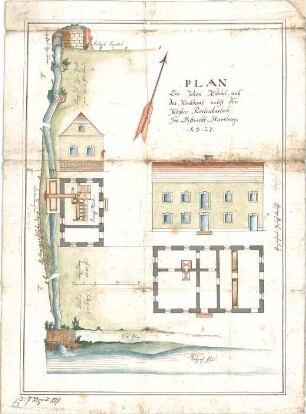 Lausch, Joseph; Raitenhaslach; Mühle - Grundrisse, Ansichten