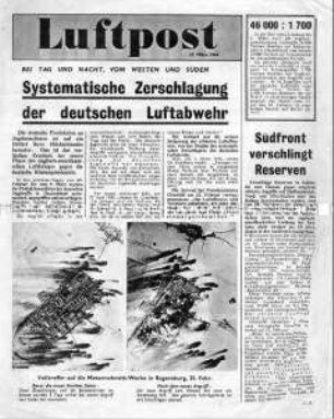 Nachrichtenblatt der Alliierten "Luftpost" u.a. zum Luftkrieg