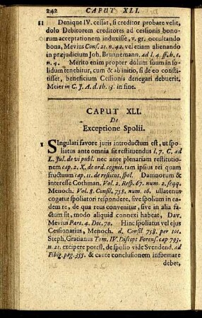 Caput XLI. De Exceptione Spolii. - Caput XLV. De Exceptione non demonstrati Interesse.