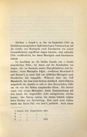 Ein Fall von letaler Meningitis nach Enucleatio bulbi