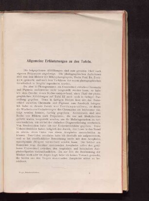 Allgemeine Erläuterungen zu den Tafeln.