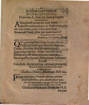 Dissertatio Juricica[!] De Impotentia Conjugali