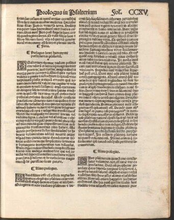 Prologus beati hieronymi presbyteri in psalterium.