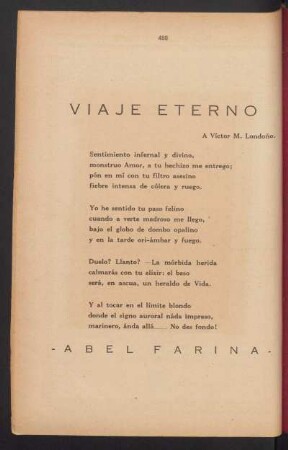 Viaje eterno : Á Víctor M. Londoño