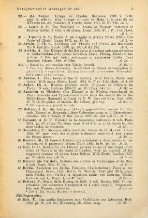 Antiquarischer Anzeiger von Joseph Baer & Co., Frankfurt a.M.. 456. 1897