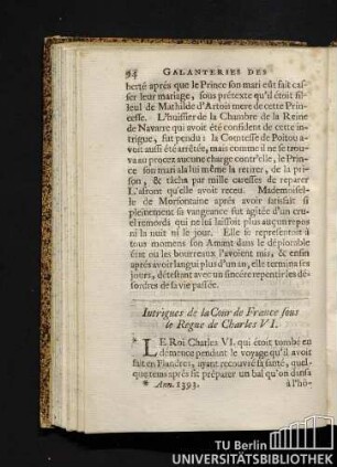 Intrigues de la Cour de France sous le Regne de Charles VI.