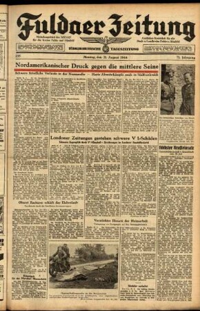 Ausgabe vom Montag, den 21. August 1944.