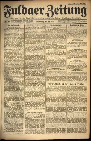 Ausgabe vom Donnerstag, den 14. Juli 1927.