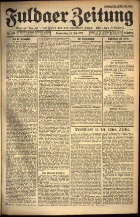 Ausgabe vom Donnerstag, den 14. Juli 1927.