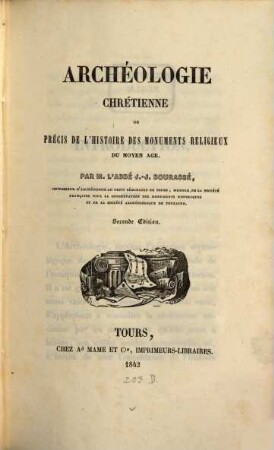 Archéologie chrétienne ou Précis de l'histoire des monuments religieux du Moyen Age