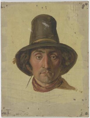 Bauer mit hohem Hut