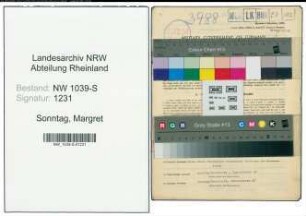 Entnazifizierung Margret Sonntag , geb. 12.03.1920 (Lehrerin)