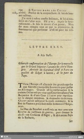 Lettre XXXV. A Asis Bassa