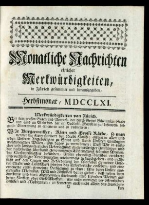 Herbstmonat, MDCCLXI