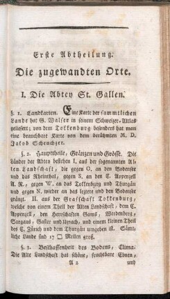 I. Die Abtey St. Gallen.