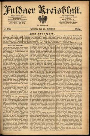 Ausgabe vom Dienstag, den 23. November 1897.