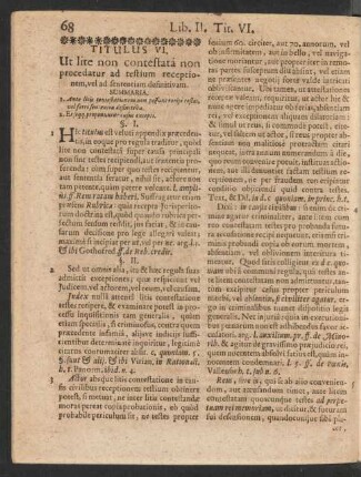 Titulus VI. Ut lite non contestatâ non procedatur ad testium receptionem, vel ad sententiam definitivam