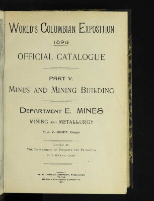 Worldʹs Columbian Exposition : Mines and Mining Building